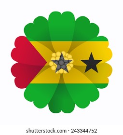 illustration of flower Flag Sao Tome and Principe