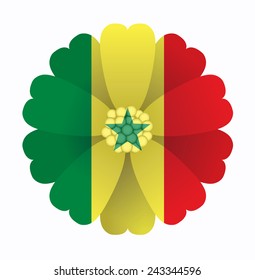illustration of flower Flag Senegal