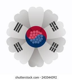 illustration of flower Flag South Korea