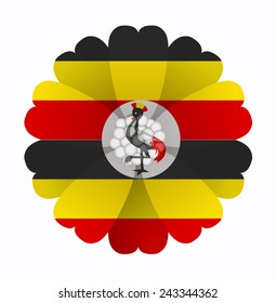 illustration of flower Flag Uganda