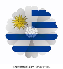 illustration of flower Flag Uruguay