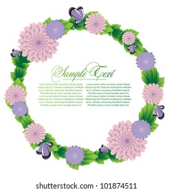 illustration with  flower frame