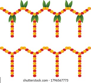 Illustration of Flower garland decoration Toran for Home