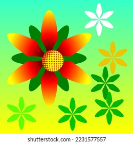 Illustration of a flower with a gradient color background