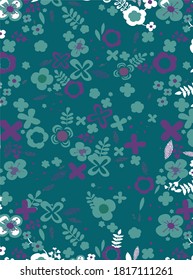 Ilustración de la flor de fondo verde