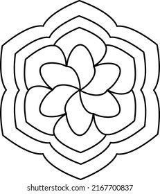 Illustration flower isolated on white and ornamental round,Geometric circle element