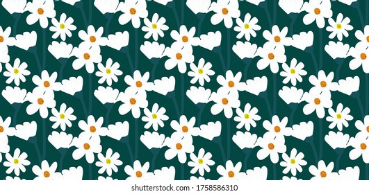 
illustration of a flower i...stems seamless patter vector