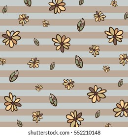 (illustration) flower and leaf background, orange pattern