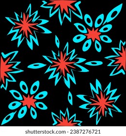 illustration of a flower pattern with a black background, vector pattern with a black background