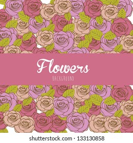 illustration of flower pattern, rose pattern, roses card, vector illustration