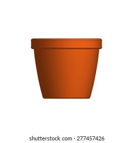 Illustration of flower pot,vector isolated on white background.