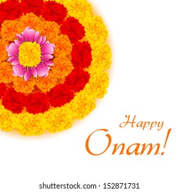 illustration of flower rangoli decoration for Onam