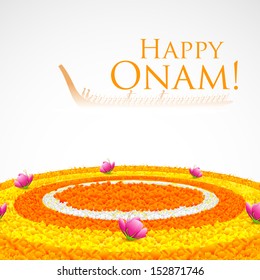 illustration of flower rangoli decoration for Onam