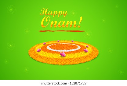 illustration of flower rangoli decoration for Onam