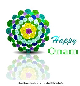 illustration of flower rangoli decoration for Onam