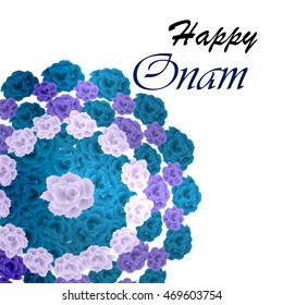 illustration of flower rangoli decoration for Onam