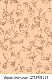 Illustration of a flower in a rustic style. Artwork with simple lines.
