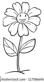 illustration of a flower sketch on white background