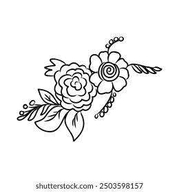 illustration of a flower sketch on white background