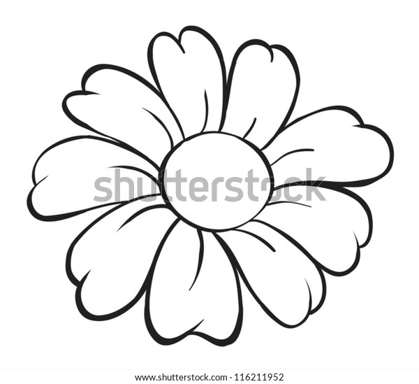 Illustration Flower Sketch On White Background Stock Vector (Royalty ...