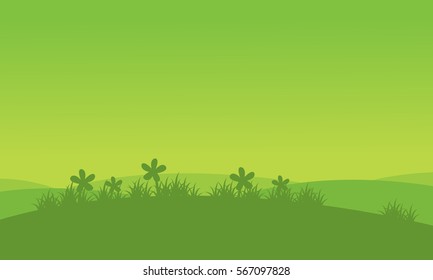 Illustration of flower spring landscape collection stock