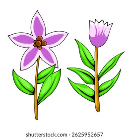 Illustration eines Blütenstiels zum Bearbeiten von Material, Hintergrund oder Objekt in einem Bild.