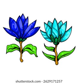 illustration of a flower stalk for graphic design and nature background