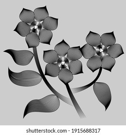 illustration of a flower from stripes in vector