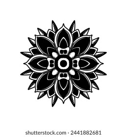 Illustration of flower in tatoo style. Vector design element