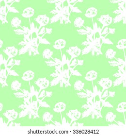 Illustration flower, trollius, kupavka. Seamless pattern.