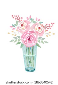 Illustration of flower in a vase.