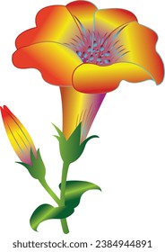 ilustración del diseño de vectores de flores sobre fondo blanco