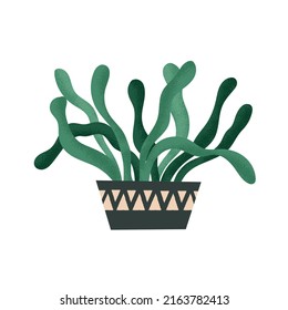 Illustration of a flowerpot with a free-spirited look