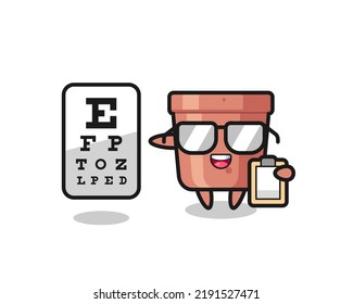 Illustration of flowerpot mascot as an ophthalmology , cute style design for t shirt, sticker, logo element