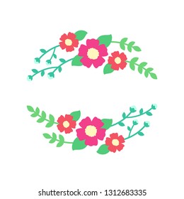 Illustration of flowers, a frame of flowers, a template for your congratulations or text