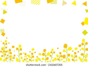 illustration of flowers and geometric background