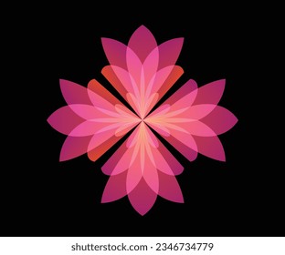 illustration of flowers glowing in dark vector art 