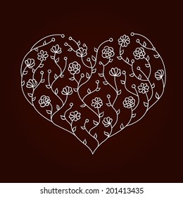 Illustration of flowers heart