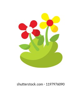 Illustration of Flowers Icon with Cartoon Style