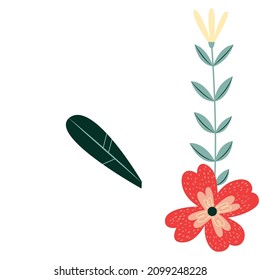 Illustration of flowers with leaves vector eps 10