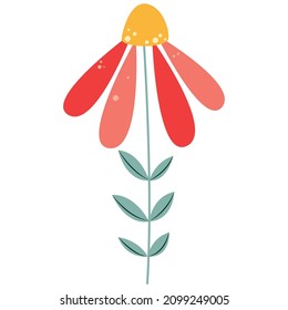 Ilustración de flores con hojas vectoriales eps 10