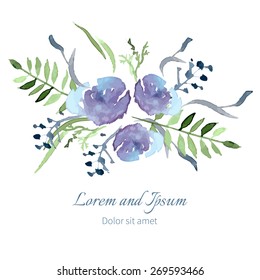 Illustration with flowers and leaves for your design