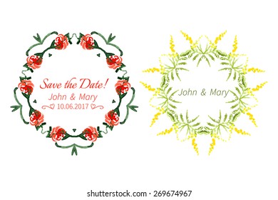 Illustration with flowers and leaves for your design
