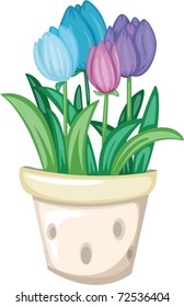 Illustration of flowers on a white background