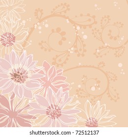 illustration of a flowers pink background