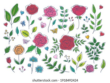 Illustration of flowers and plants
