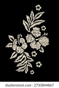  Illustration of flowers in rustic style.