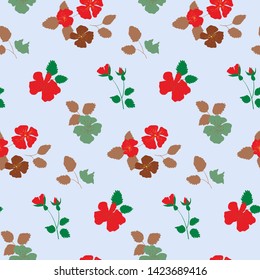 Illustration of flowers seamless pattern