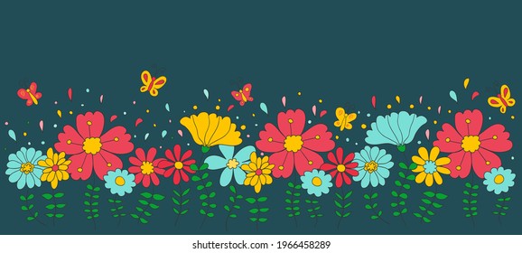 Illustration with flowers. You can use templates for greeting cards, posters, invitations, web sites, posts, presentations, wallpapers. For create flyers, booklets, banners, certificates