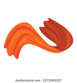 Illustration of a flowing orange ribbon, isolated on a white background